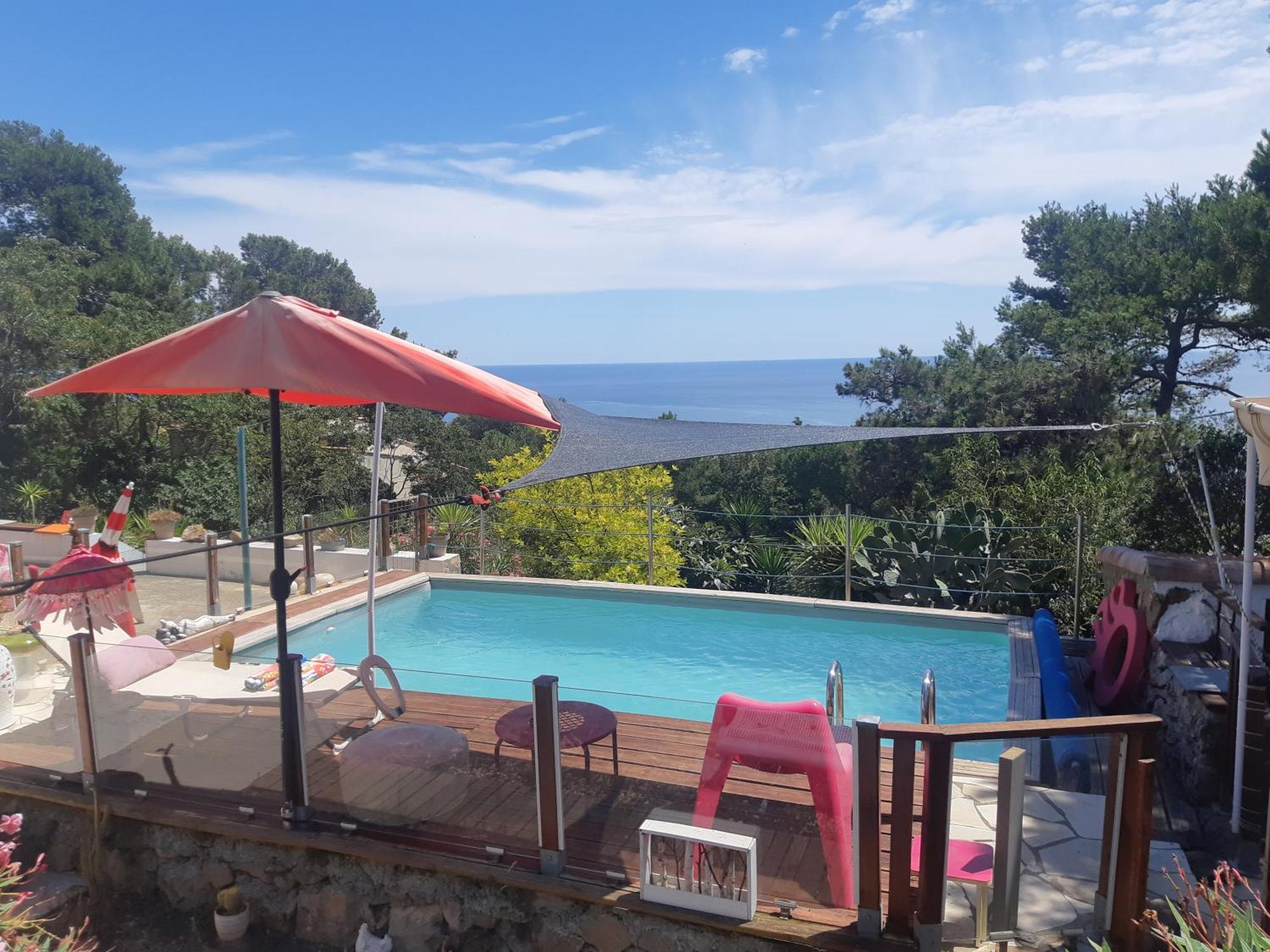 Haut De Villa Au Mont St Clair Vue Exceptionnelle Mer Et Foret Terrasses, Piscine, Petanque, Solarium Prives 塞特港 外观 照片