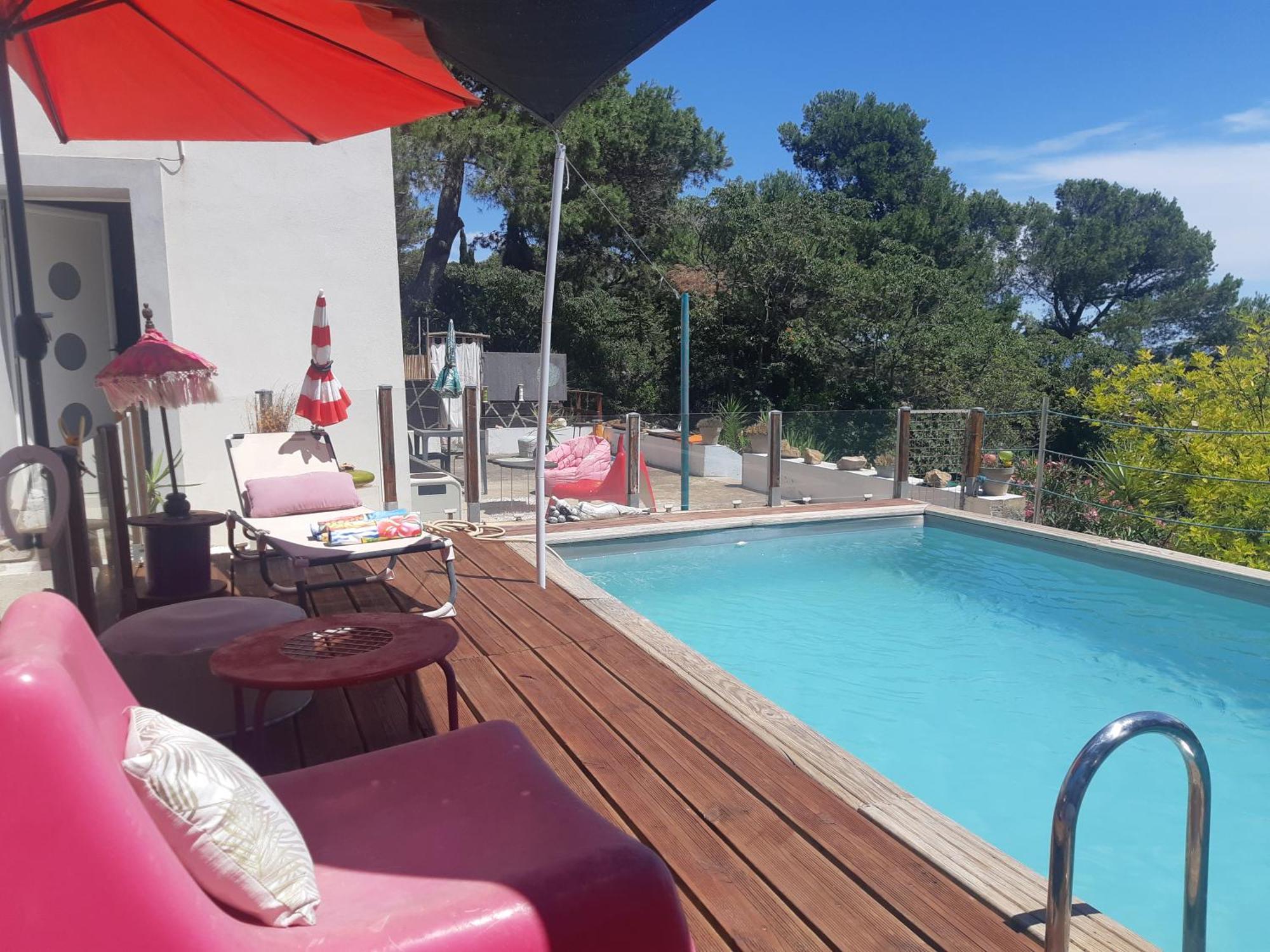 Haut De Villa Au Mont St Clair Vue Exceptionnelle Mer Et Foret Terrasses, Piscine, Petanque, Solarium Prives 塞特港 外观 照片